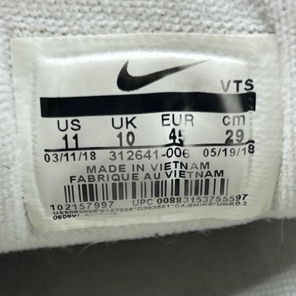 Nike Air Max 97 Running Shoes Men Size 11 White Black Comfort Low Top Sneakers - Picture 8 of 9